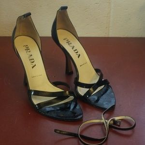 Black Prada Heels 36 Made In Italy